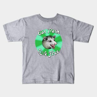 Eat TRASH - Live FREE (green) Kids T-Shirt